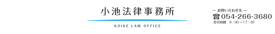 静岡の小池法律事務所は、借金問題や、離婚調停など個人のお客様向けサービスや会社法務、債権回収といった法人のお客様向けサービスをとおしてご相談にお答えします。